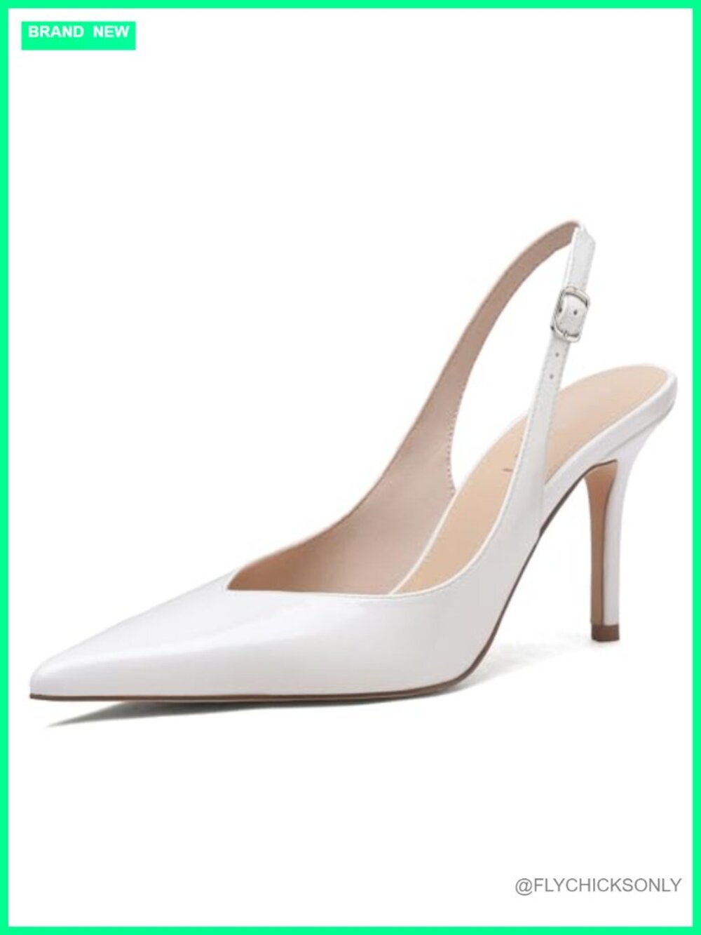 Lizeth Slingback Stiletto Heels Pointed Toe Faux Leather Dress Pumps 3.46in